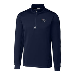 New England Patriots Cutter & Buck Big & Tall Traverse Eco Tri-Blend DryTec Quarter-Zip Jacket - Navy on sale