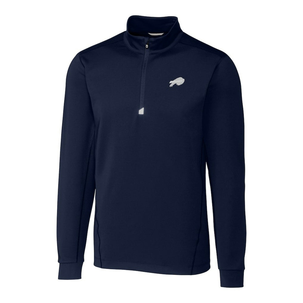 Buffalo Bills Cutter & Buck Big & Tall Traverse Eco Tri-Blend DryTec Quarter-Zip Jacket - Navy on sale