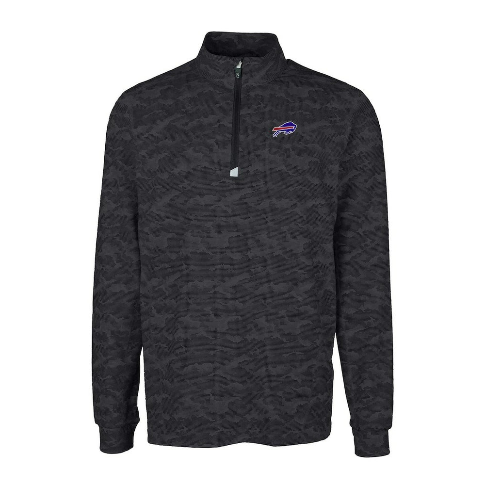 Buffalo Bills Cutter & Buck Big & Tall Traverse Eco Camo Tri-Blend DryTec Quarter-Zip Jacket - Black discount