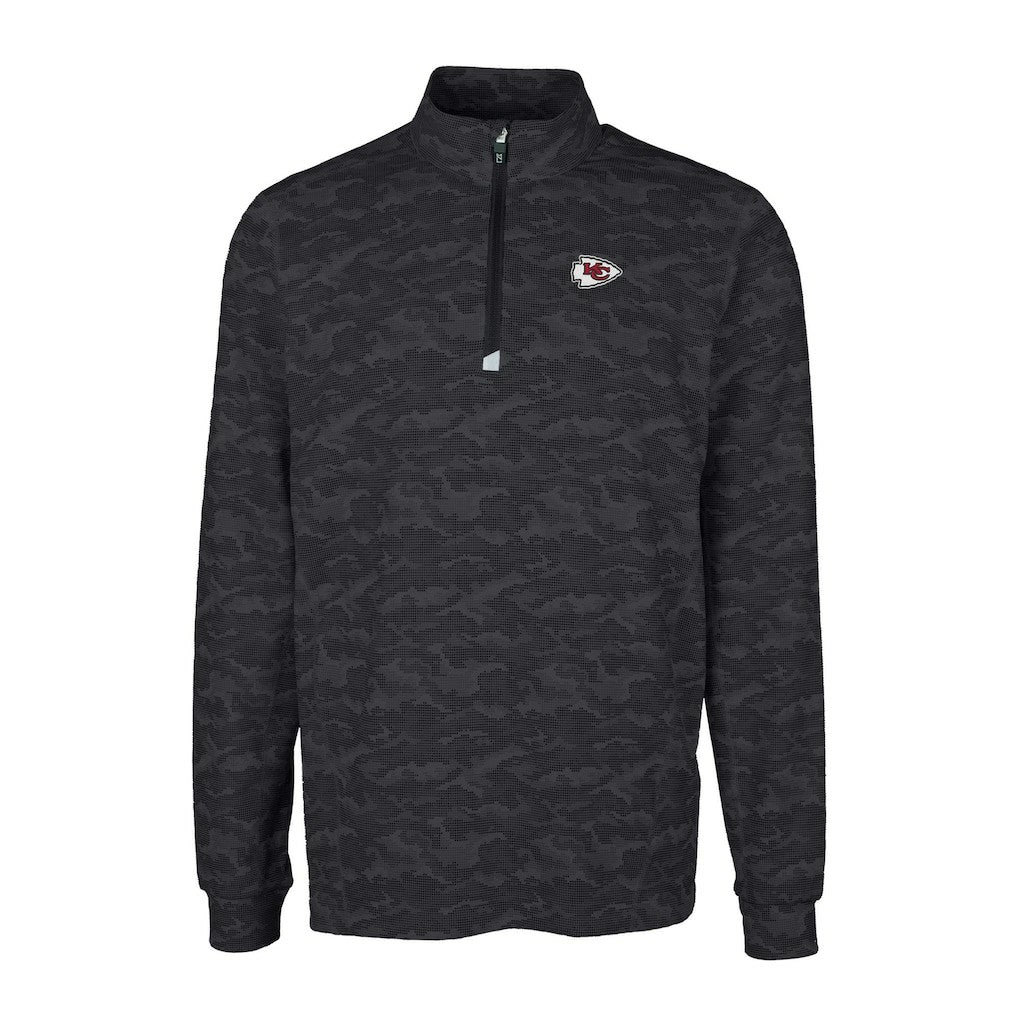 Kansas City Chiefs Cutter & Buck Big & Tall Traverse Eco Camo Tri-Blend DryTec Quarter-Zip Jacket - Black discount
