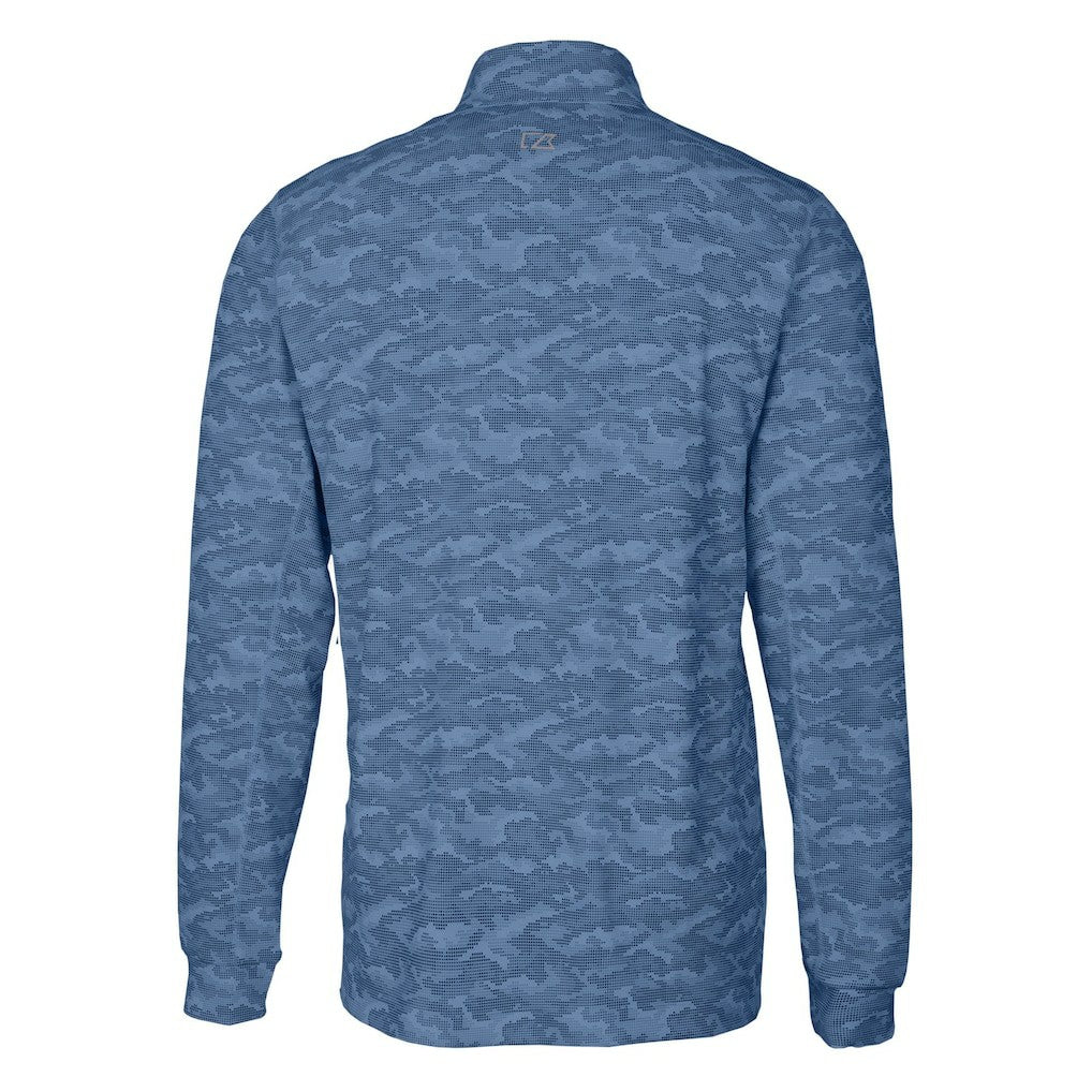 Buffalo Bills Cutter & Buck Big & Tall Traverse Eco Camo Tri-Blend DryTec Quarter-Zip Jacket - Navy on sale
