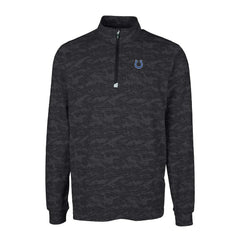 Indianapolis Colts Cutter & Buck Big & Tall Traverse Eco Camo Tri-Blend DryTec Quarter-Zip Jacket - Black on sale