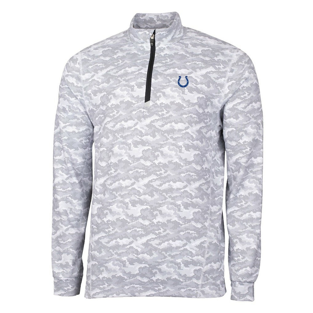 Indianapolis Colts Cutter & Buck Big & Tall Traverse Eco Camo Tri-Blend DryTec Quarter-Zip Jacket - Charcoal discount