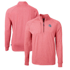 Buffalo Bills Cutter & Buck Big & Tall Adapt Eco Raglan Quarter-Zip Jacket - Heather Red on sale