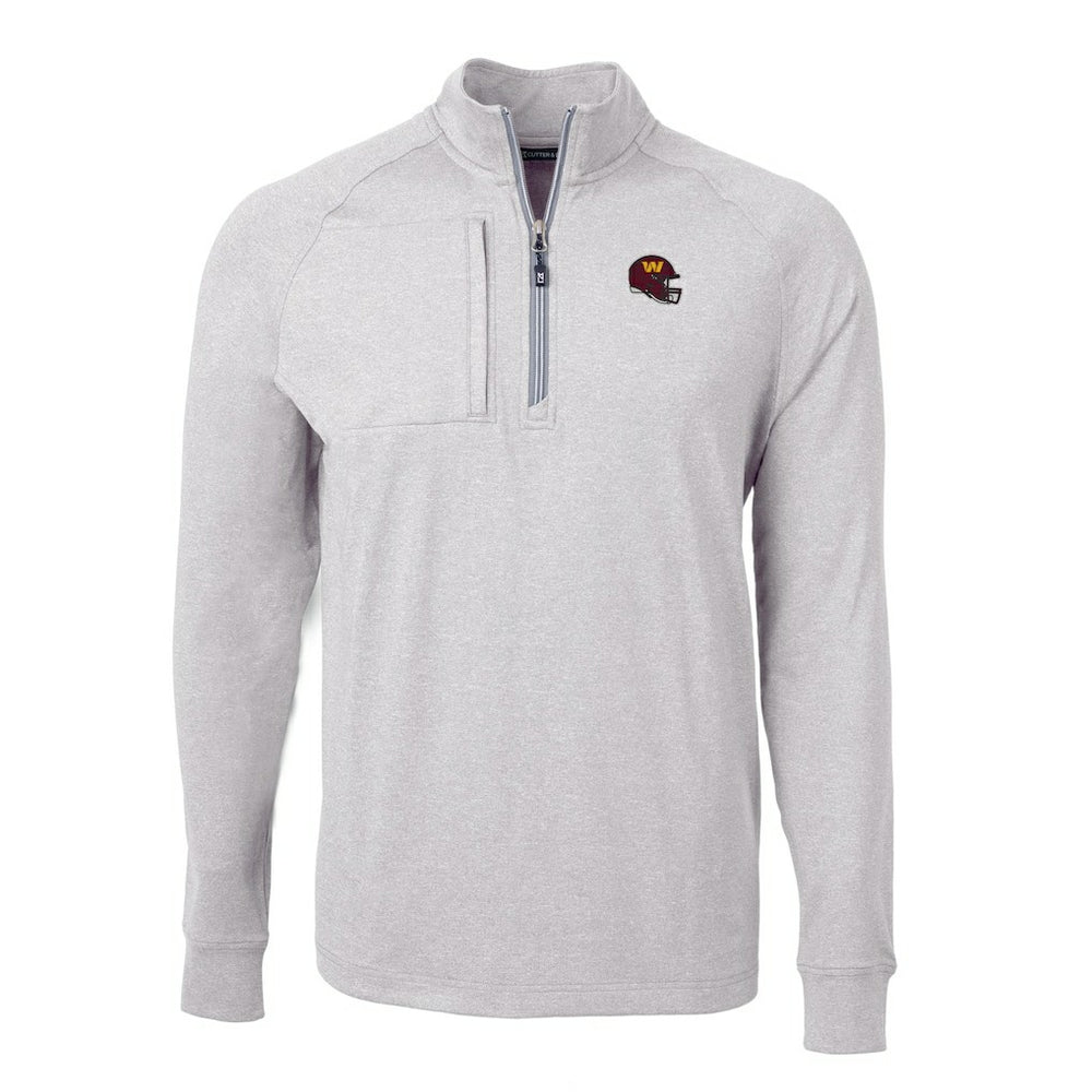 Washington Commanders Cutter & Buck Big & Tall Adapt Eco Raglan Quarter-Zip Jacket - Heather Gray outlet
