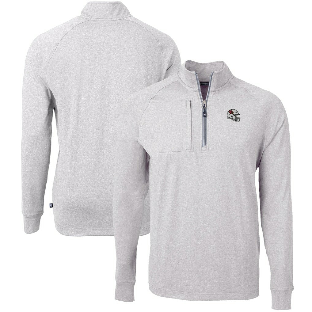 Arizona Cardinals Cutter & Buck Big & Tall Adapt Eco Raglan Quarter-Zip Jacket - Heather Gray cheap