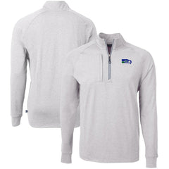 Seattle Seahawks Cutter & Buck Big & Tall Adapt Eco Raglan Quarter-Zip Jacket - Heather Gray outlet