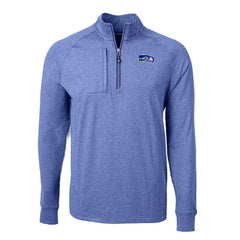 Seattle Seahawks Cutter & Buck Big & Tall Adapt Eco Raglan Quarter-Zip Jacket - Heather Royal outlet