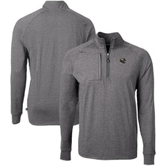 Jacksonville Jaguars Cutter & Buck Big & Tall Adapt Eco Raglan Quarter-Zip Jacket - Heather Black sale