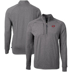 San Francisco 49ers Cutter & Buck Big & Tall Adapt Eco Raglan Quarter-Zip Jacket - Heather Black discount