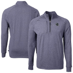 Seattle Seahawks Cutter & Buck Big & Tall Adapt Eco Raglan Quarter-Zip Jacket - Heather Navy discount