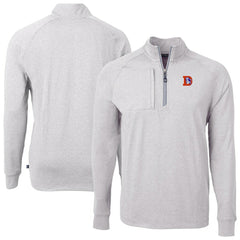 Denver Broncos Cutter & Buck Big & Tall Adapt Eco Raglan Quarter-Zip Jacket - Heather Gray discount