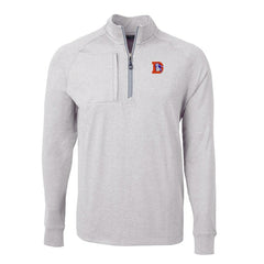 Denver Broncos Cutter & Buck Big & Tall Adapt Eco Raglan Quarter-Zip Jacket - Heather Gray discount