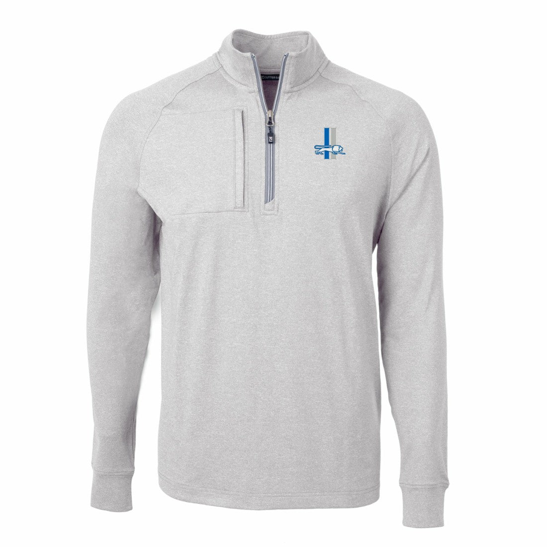 Detroit Lions Cutter & Buck Big & Tall Adapt Eco Raglan Quarter-Zip Jacket - Heather Gray sale