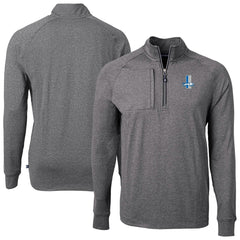 Detroit Lions Cutter & Buck Big & Tall Adapt Eco Raglan Quarter-Zip Jacket - Heather Black cheap