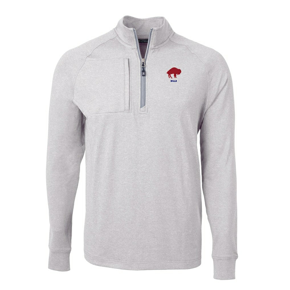 Buffalo Bills Cutter & Buck Big & Tall Adapt Eco Raglan Quarter-Zip Jacket - Heather Gray cheap