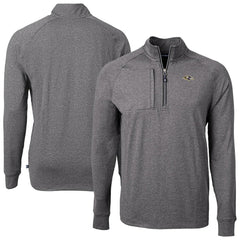 Baltimore Ravens Cutter & Buck Big & Tall Adapt Eco Raglan Quarter-Zip Jacket - Heather Black for sale