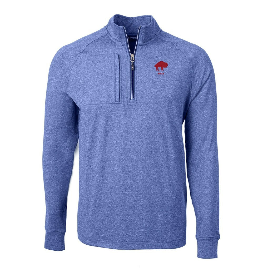 Buffalo Bills Cutter & Buck Big & Tall Adapt Eco Raglan Quarter-Zip Jacket - Heather Royal sale