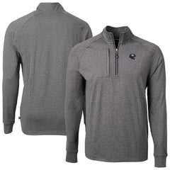 New York Giants Cutter & Buck Big & Tall Adapt Eco Raglan Quarter-Zip Jacket - Heather Black outlet