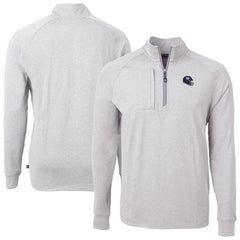 New York Giants Cutter & Buck Big & Tall Adapt Eco Raglan Quarter-Zip Jacket - Heather Gray sale