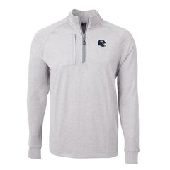 New York Giants Cutter & Buck Big & Tall Adapt Eco Raglan Quarter-Zip Jacket - Heather Gray sale