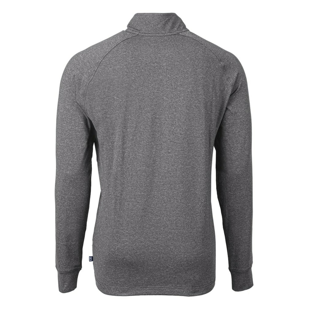 Philadelphia Eagles Cutter & Buck Big & Tall Adapt Eco Raglan Quarter-Zip Jacket - Heather Black for sale