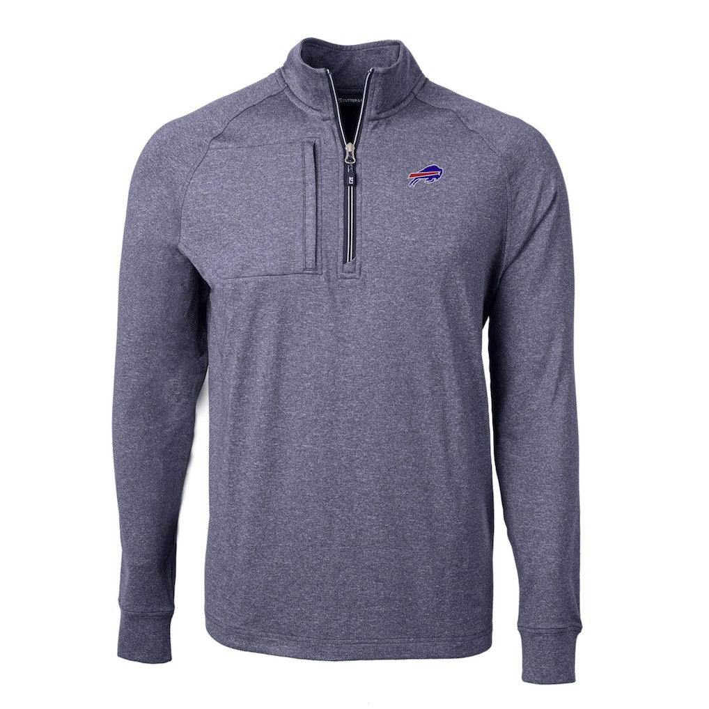 Buffalo Bills Cutter & Buck Big & Tall Adapt Eco Raglan Quarter-Zip Jacket - Heather Navy discount