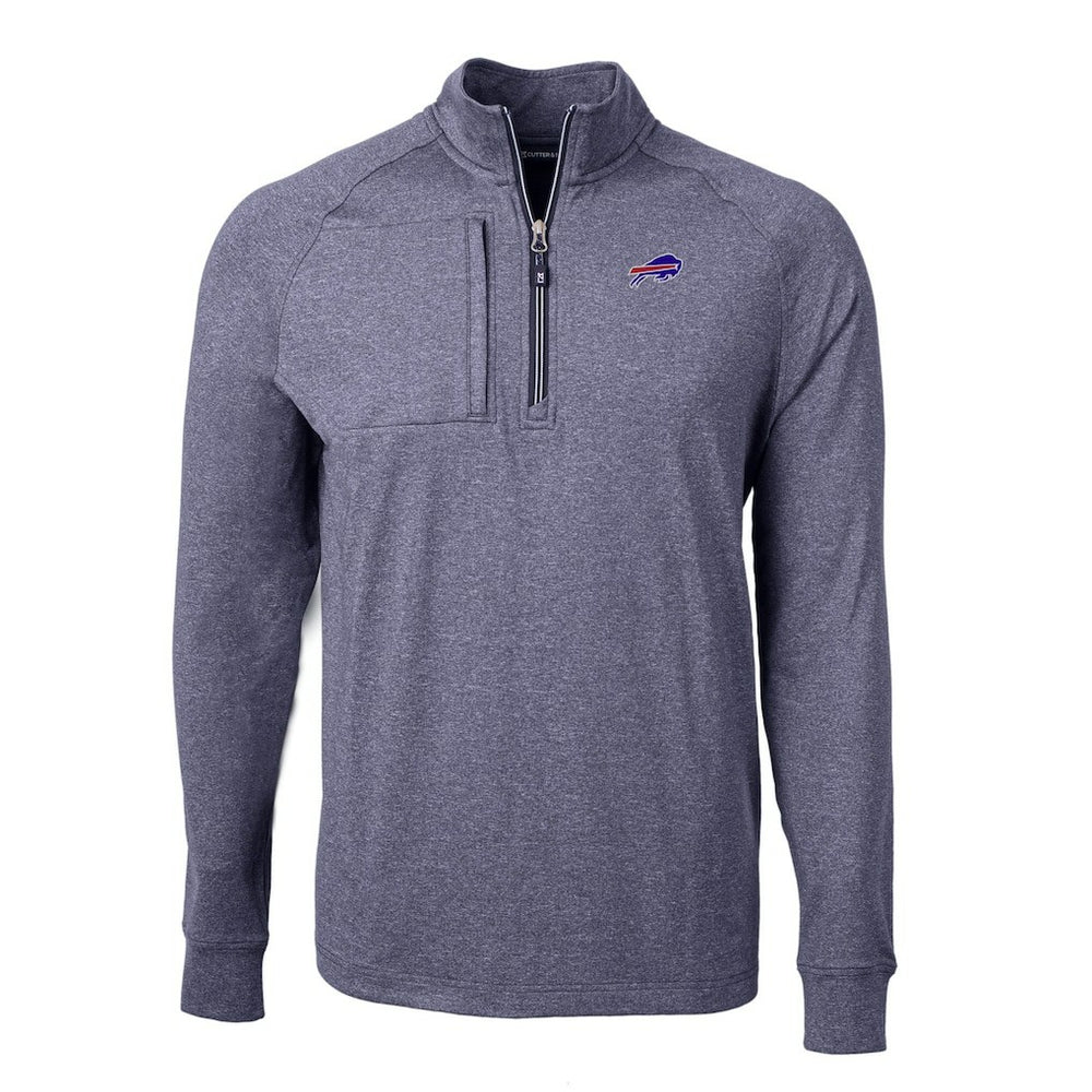 Buffalo Bills Cutter & Buck Big & Tall Adapt Eco Raglan Quarter-Zip Jacket - Heather Navy discount