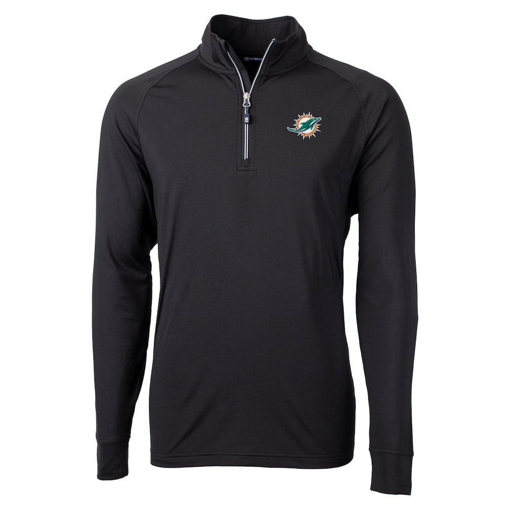 Miami Dolphins Cutter & Buck Big & Tall Adapt Eco DryTec Raglan Quarter-Zip Jacket - Black online