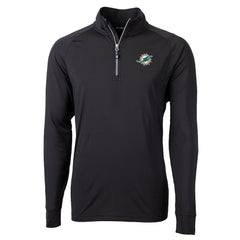 Miami Dolphins Cutter & Buck Big & Tall Adapt Eco DryTec Raglan Quarter-Zip Jacket - Black online