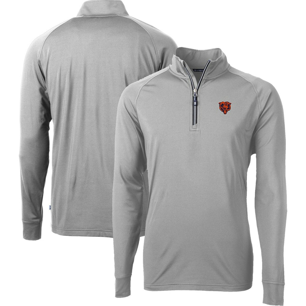 Chicago Bears Cutter & Buck Big & Tall Adapt Eco DryTec Raglan Quarter-Zip Jacket - Gray on sale