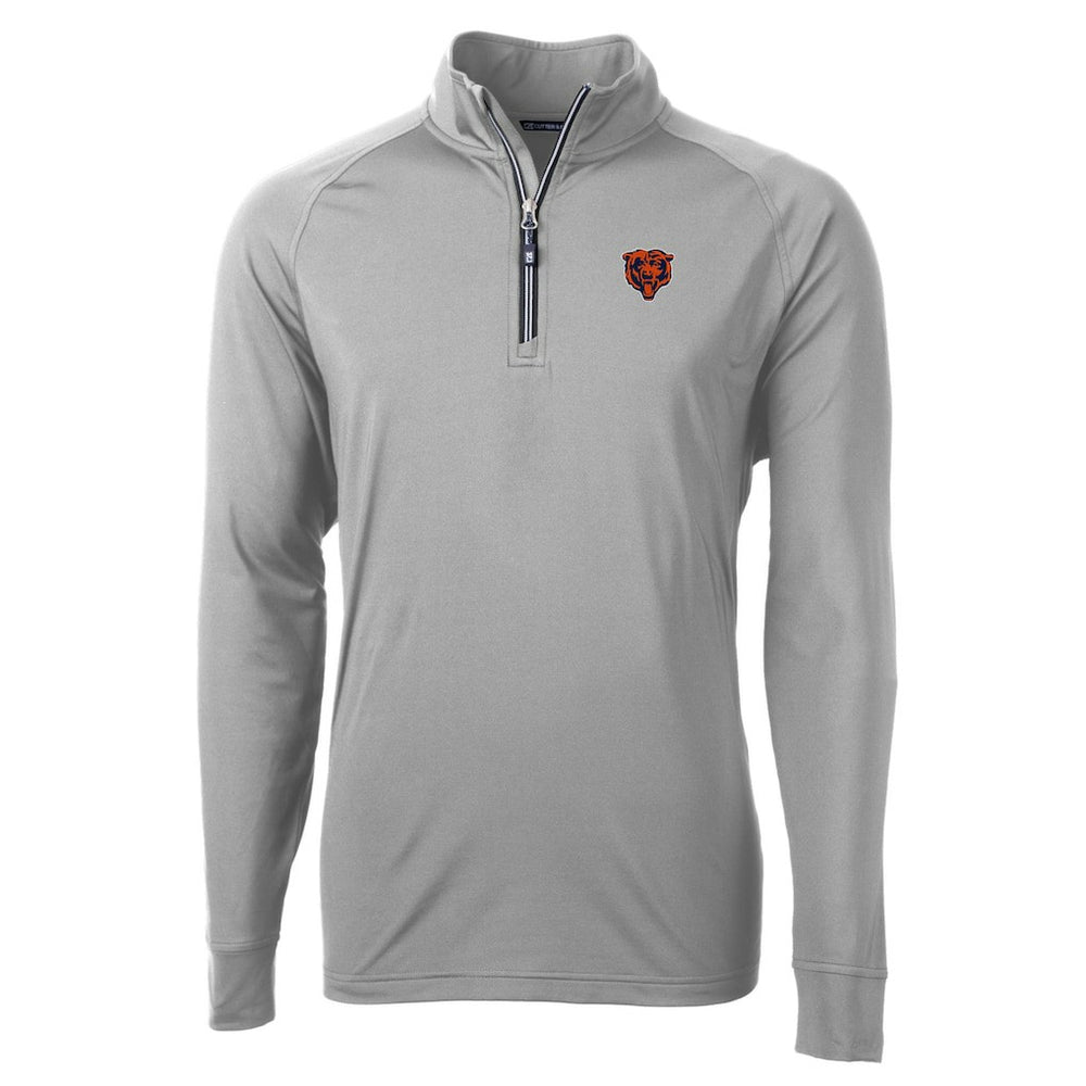 Chicago Bears Cutter & Buck Big & Tall Adapt Eco DryTec Raglan Quarter-Zip Jacket - Gray on sale