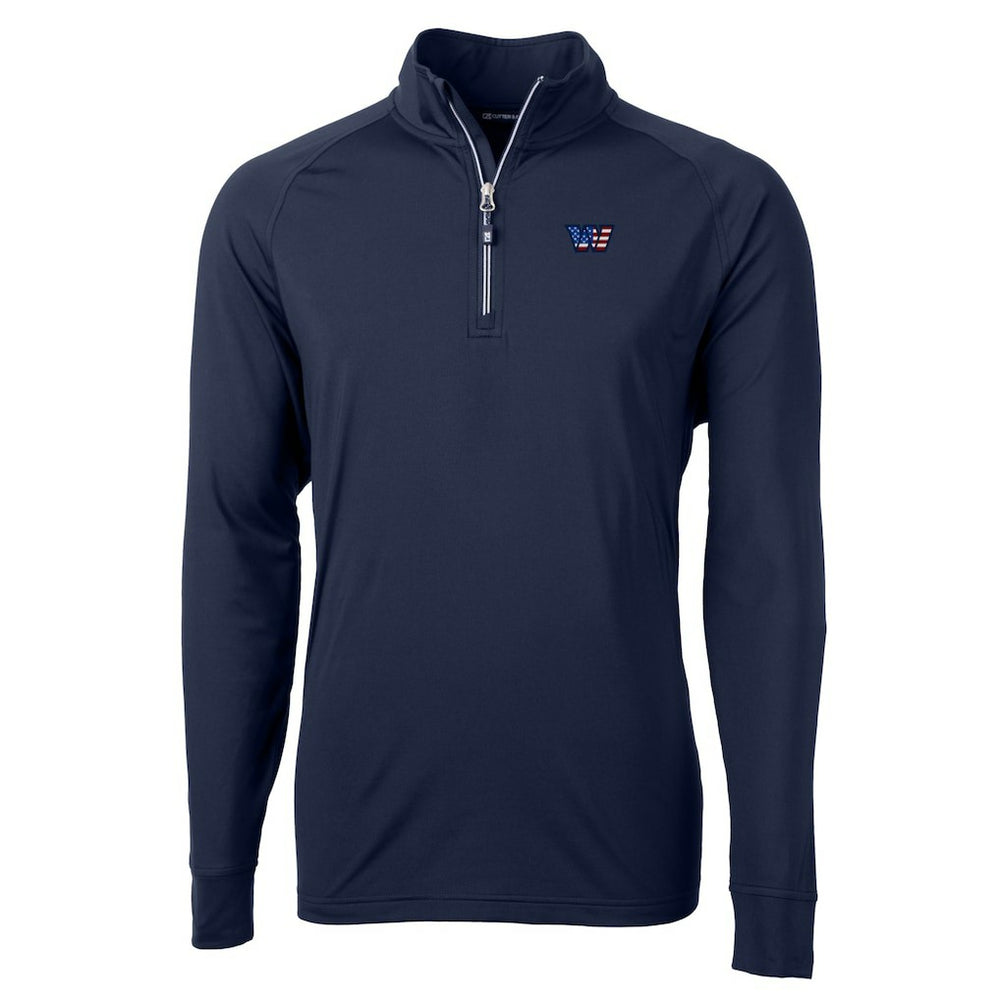 Washington Commanders Cutter & Buck Big & Tall Americana Adapt Eco DryTec Raglan Quarter-Zip Jacket - Navy cheap