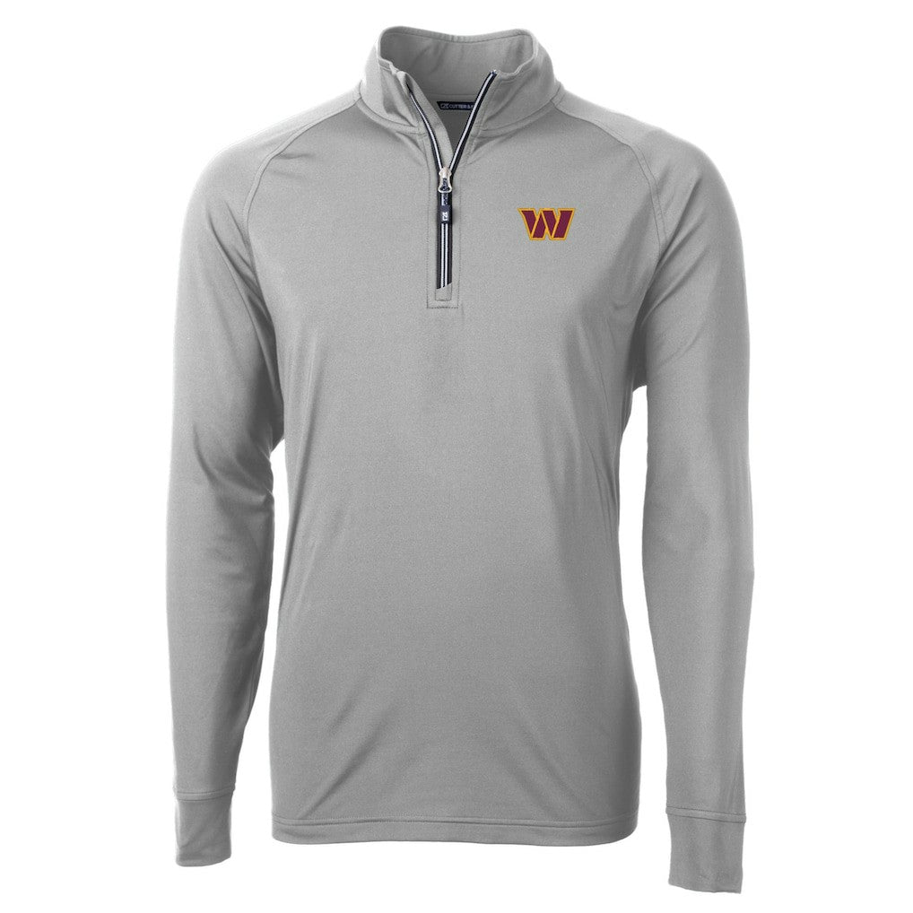 Washington Commanders Cutter & Buck Big & Tall Adapt Eco DryTec Raglan Quarter-Zip Jacket - Gray cheap