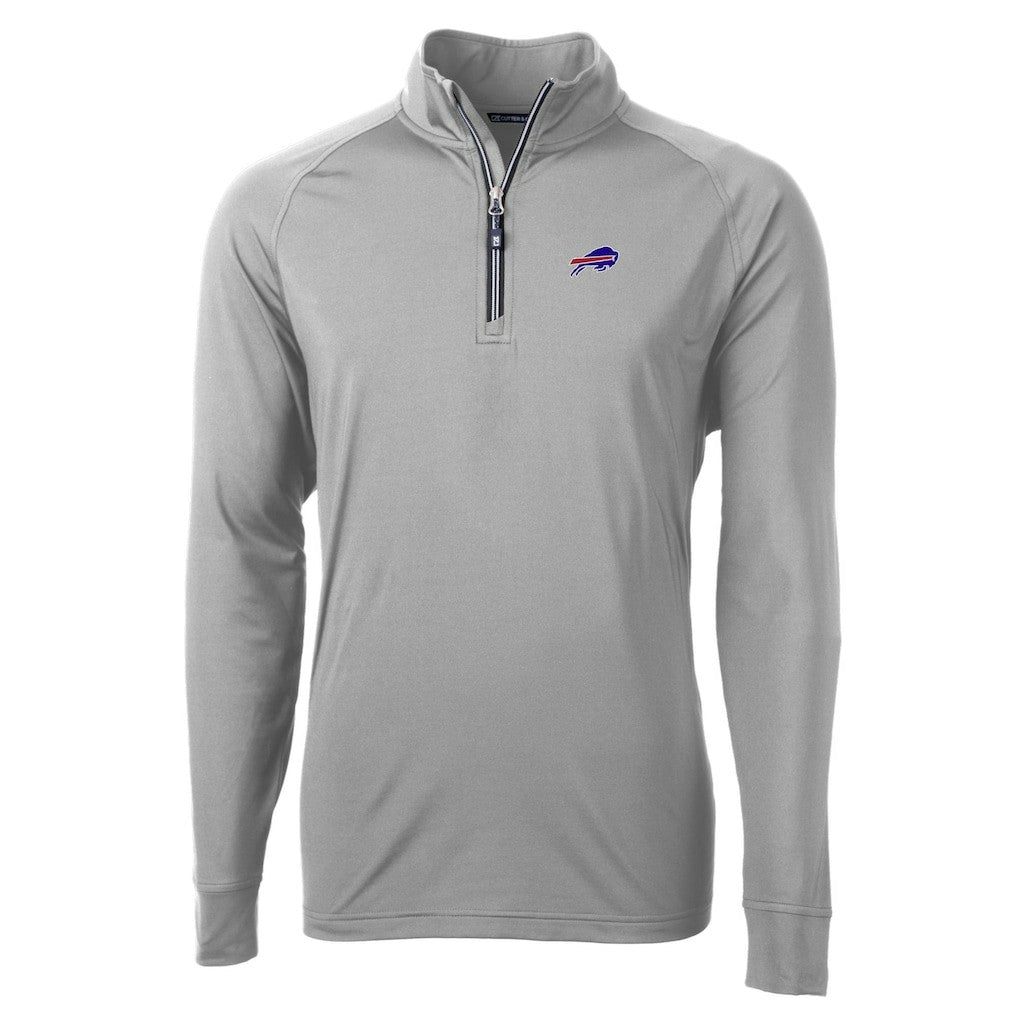Buffalo Bills Cutter & Buck Big & Tall Adapt Eco DryTec Raglan Quarter-Zip Jacket - Gray on sale