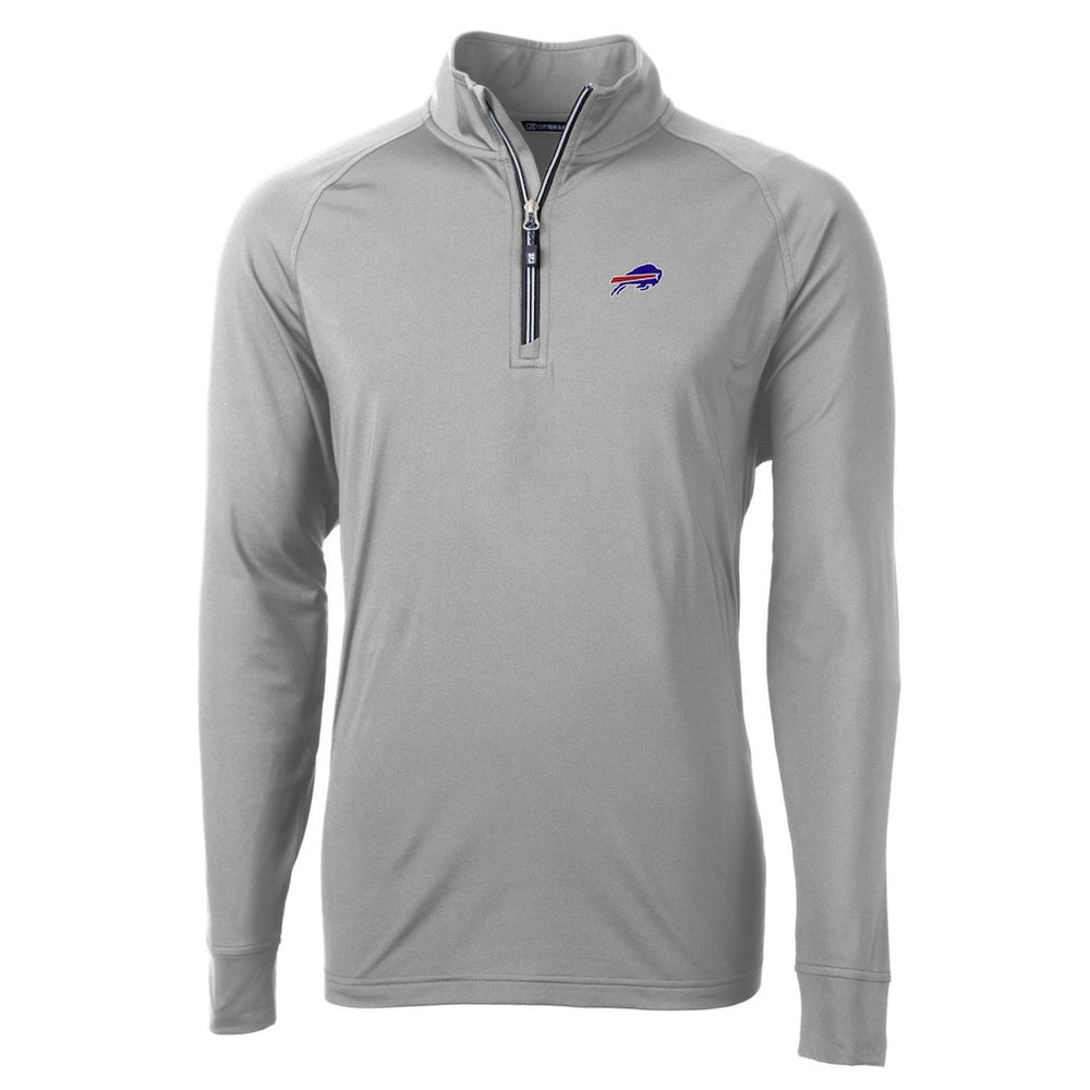 Buffalo Bills Cutter & Buck Big & Tall Adapt Eco DryTec Raglan Quarter-Zip Jacket - Gray on sale