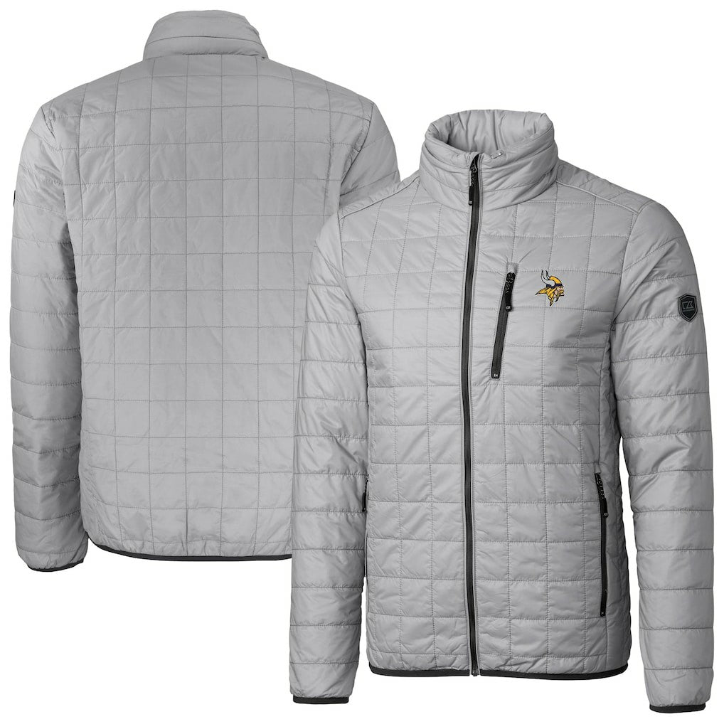 Minnesota Vikings Cutter & Buck Big & Tall Rainier PrimaLoft Eco Insulated Full-Zip Hoodie Puffer Jacket - Gray sale