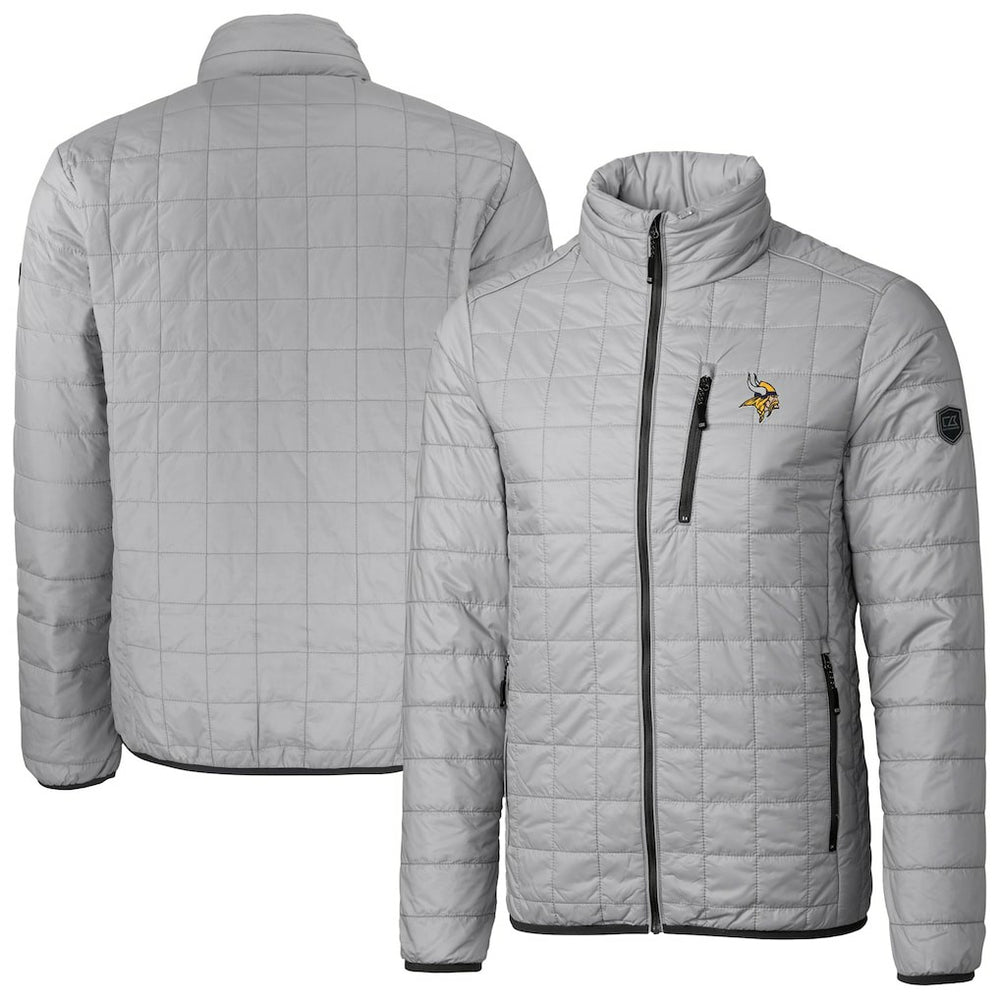 Minnesota Vikings Cutter & Buck Big & Tall Rainier PrimaLoft Eco Insulated Full-Zip Hoodie Puffer Jacket - Gray sale