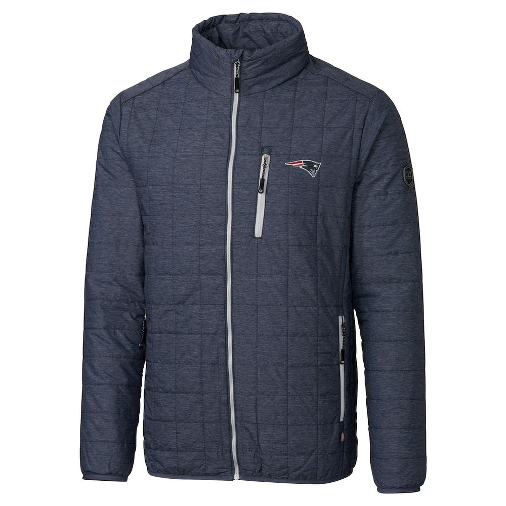 New England Patriots Cutter & Buck Big & Tall Rainier PrimaLoft Eco Insulated Full-Zip Hoodie Puffer Jacket - Navy online
