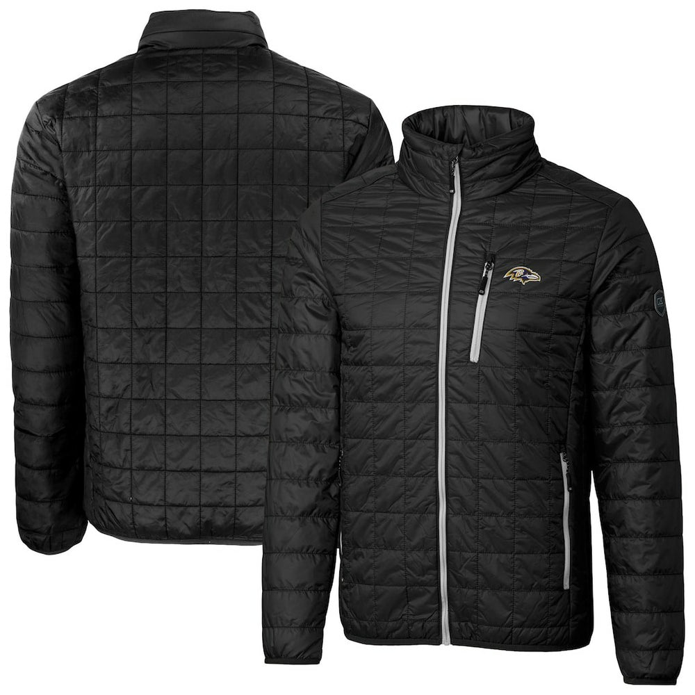 Baltimore Ravens Cutter & Buck Big & Tall Rainier PrimaLoft Eco Insulated Full-Zip Hoodie Puffer Jacket - Black for sale