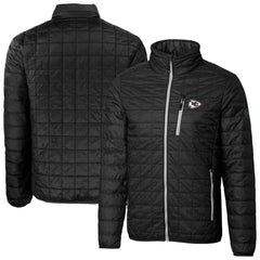 Kansas City Chiefs Cutter & Buck Big & Tall Rainier PrimaLoft Eco Insulated Full-Zip Hoodie Puffer Jacket - Black for sale