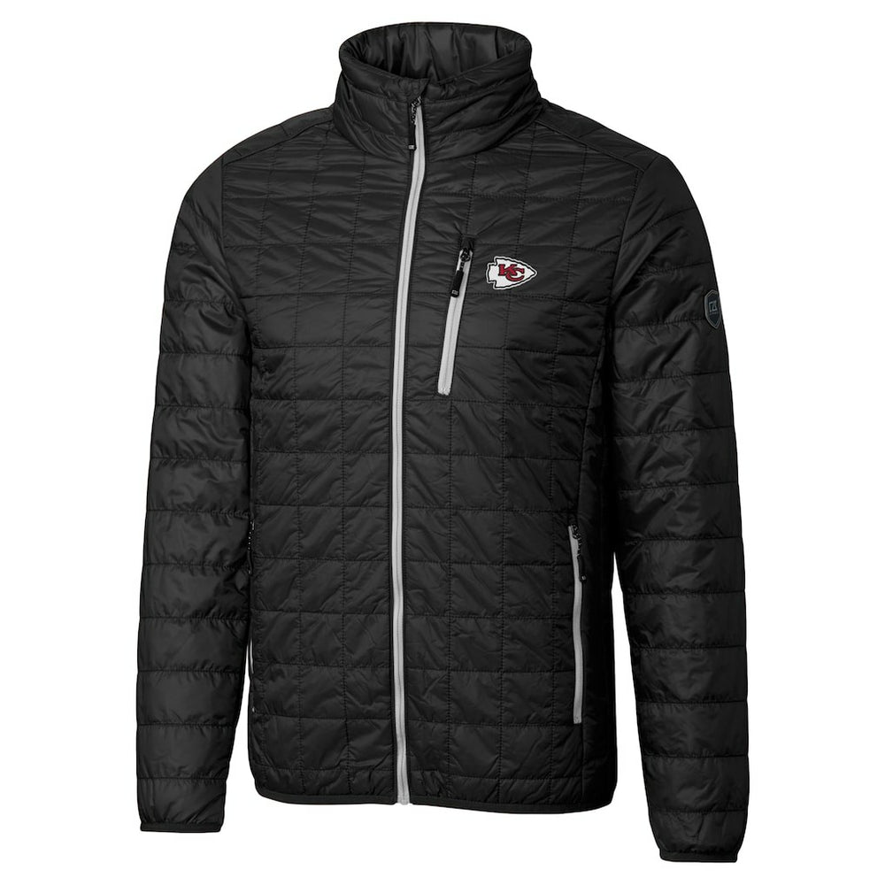 Kansas City Chiefs Cutter & Buck Big & Tall Rainier PrimaLoft Eco Insulated Full-Zip Hoodie Puffer Jacket - Black for sale