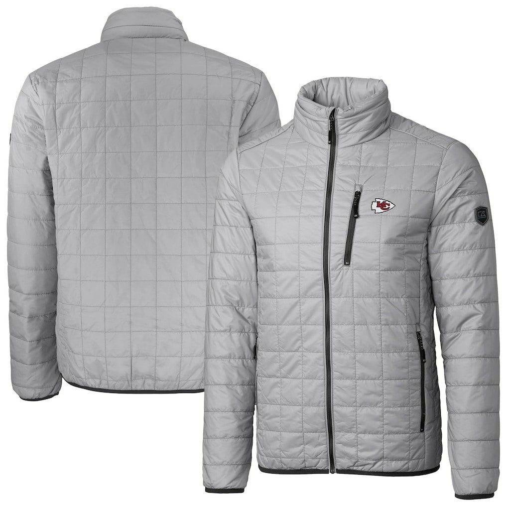 Kansas City Chiefs Cutter & Buck Big & Tall Rainier PrimaLoft Eco Insulated Full-Zip Hoodie Puffer Jacket - Gray online