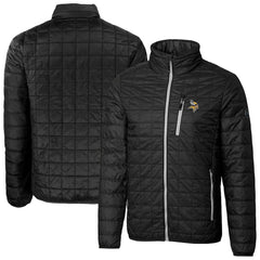 Minnesota Vikings Cutter & Buck Big & Tall Rainier PrimaLoft Eco Insulated Full-Zip Hoodie Puffer Jacket - Black for sale