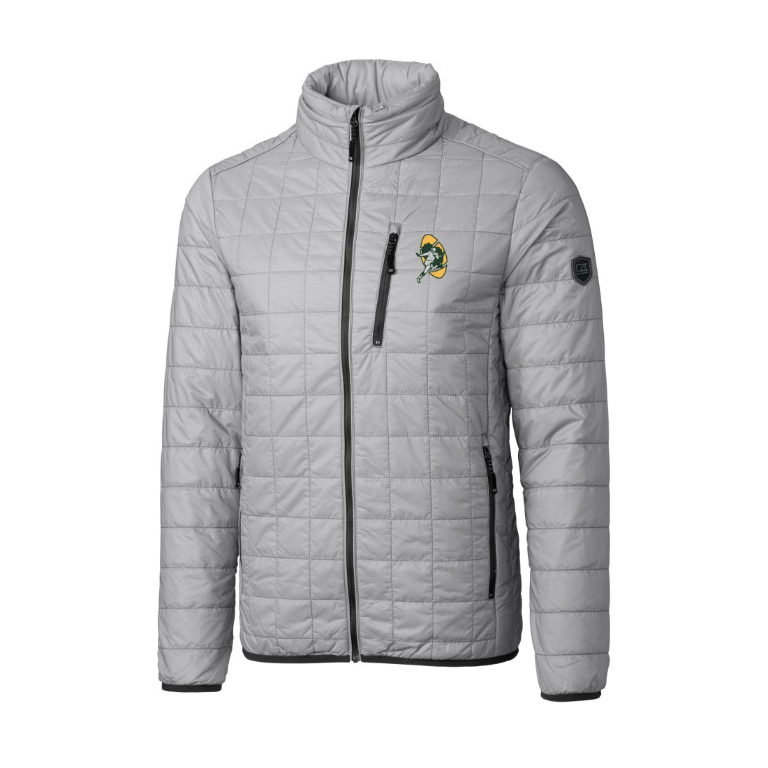 Green Bay Packers Cutter & Buck Big & Tall Rainier PrimaLoft Eco Insulated Full-Zip Puffer Jacket - Gray for sale