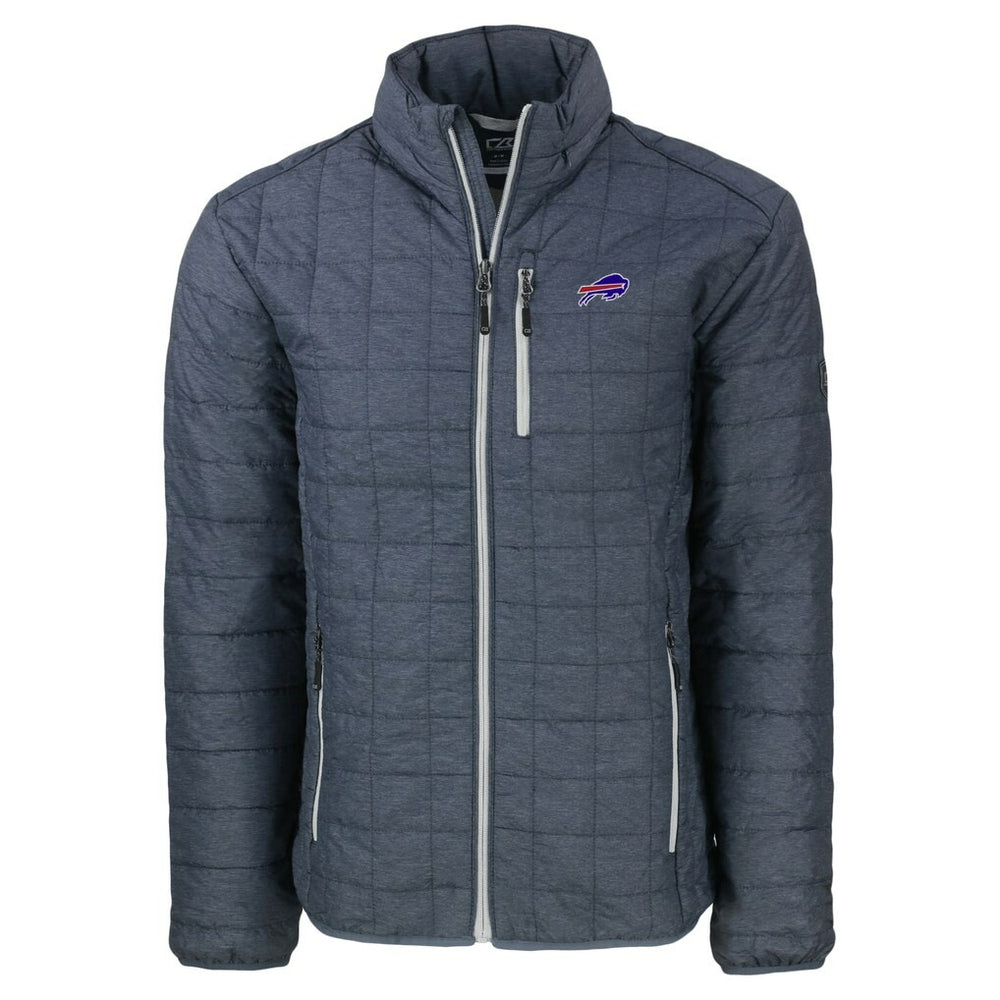 Buffalo Bills Cutter & Buck Big & Tall Rainier PrimaLoft Eco Insulated Full-Zip Hoodie Puffer Jacket - Charcoal for sale