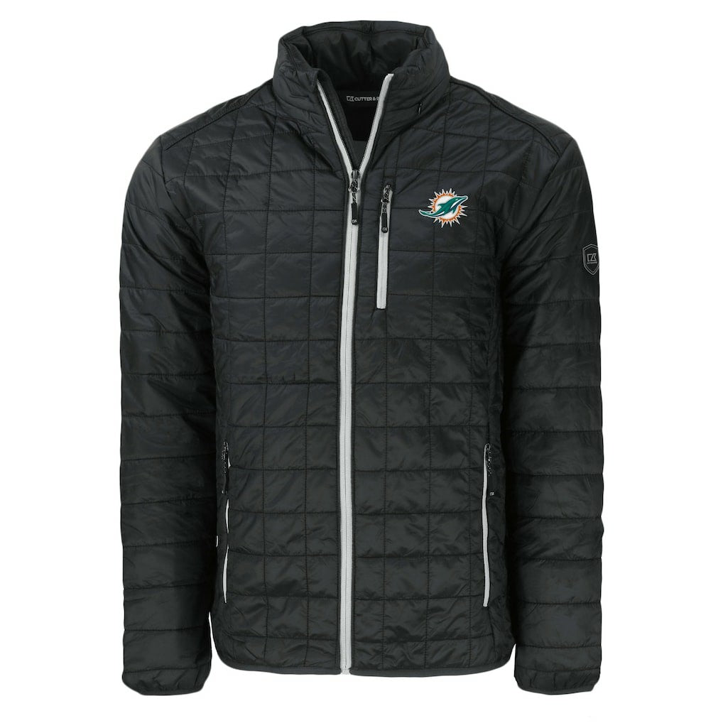 Miami Dolphins Cutter & Buck Big & Tall Rainier PrimaLoft Eco Insulated Full-Zip Puffer Jacket - Black outlet
