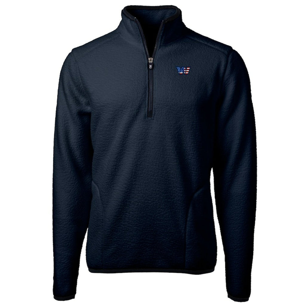 Washington Commanders Cutter & Buck Big & Tall Cascade Eco Fleece Quarter-Zip Jacket - Navy online