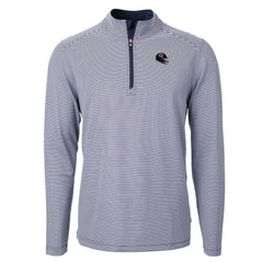 Chicago Bears Cutter & Buck Big & Tall Virtue Eco Pique Micro Stripe Tri-Blend Quarter-Zip Jacket - Navy online