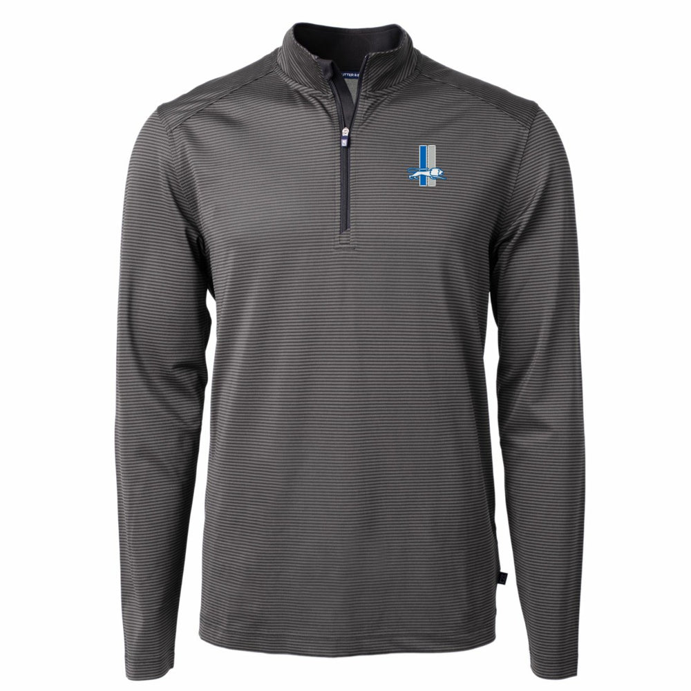 Detroit Lions Cutter & Buck Big & Tall Virtue Eco Pique Micro Stripe Tri-Blend Quarter-Zip Jacket - Black outlet